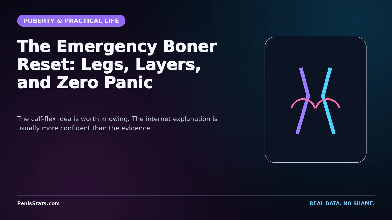 Editorial graphic for The Emergency Boner Reset: Legs, Layers, and Zero Panic